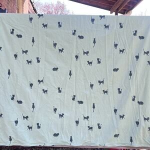 Ikea Barndrom Black Cat Kittens Twin Duvet Green Black Zip Closure Cat Lady